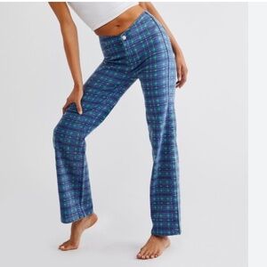 We the Free Free People Isla Slim Straight Plaid Pants Jeans Size 29